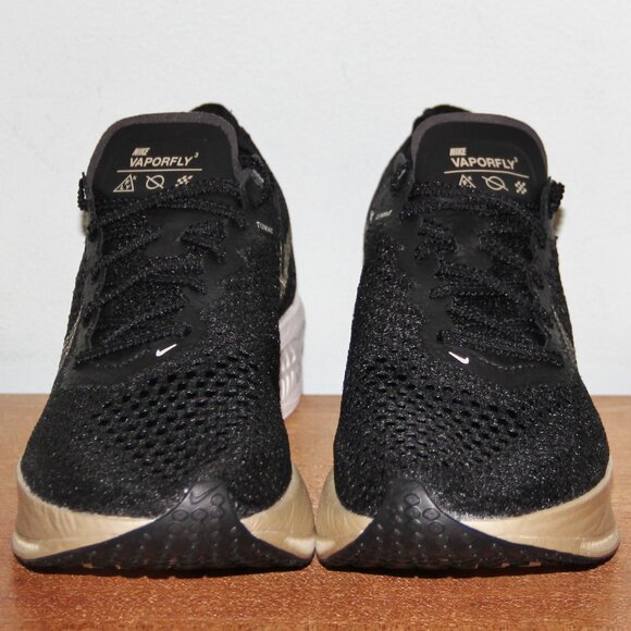 Nike ZoomX VaporFly Next% 3 Running Shoes Women 8 9 Black Metallic Gold - Picture 4 of 6